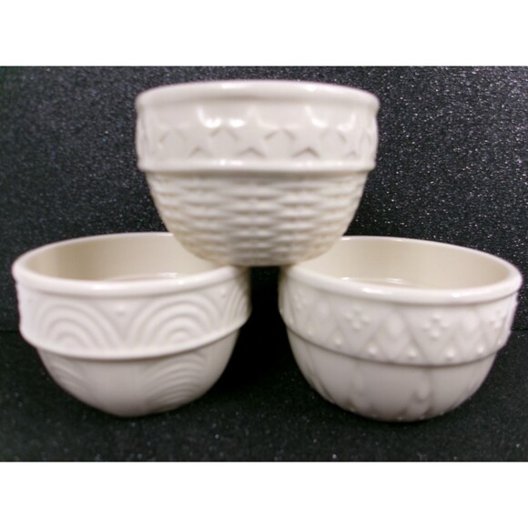 PartyLite P8127 Sturbridge Ceramic Votive Candle Holders 3” x 2” Set of 3 w Box - Picture 1 of 5